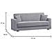 Divano Letto Pinto, Divano Letto Contenitore Lineare A 3 Posti, Sofà Da Soggiorno In Tessuto Imbottito Con Apertura Click-clack, 212x80h87 Cm, Grigio - Foto miniatura 3