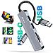 Hub Usb-c E Usb Con Usb 3.0 + 2x Usb 2.0 E Lettore Di Schede Sd E Tf, Nero - Foto miniatura 4
