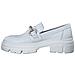 White Leather Casual Closed Loafers Mocassino Pelle Scarpe Donna Bianco Eu 40, 1-24715-20 117 - Foto miniatura 3