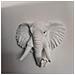 Scultura Murale In Resina Di Elefante Bianco - Decorazione Elegante Per Casa 20x9x21,5cm - Foto miniatura 2