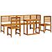 Set da pranzo per il giardino in legno massello di acacia, 6 pezzi - Foto miniatura 1