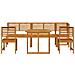 Set da pranzo per il giardino in legno massello di acacia, 6 pezzi - Foto miniatura 8