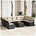 Set da giardino  da 10 pezzi con cuscini Nero Polyrattan Acacia, Divano da giardino  a 2 posti con cuscini Nero Polyrattan - Foto miniatura 2