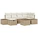 Set di divano da giardino a 7 pezzi con cuscini Beige Polirattan - Foto miniatura 1