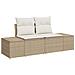 Set di divano da giardino a 7 pezzi con cuscini Beige Polirattan - Foto miniatura 4