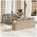 Set Divani Giardino a 7 Pezzi con Cuscini Beige in Rattan Polietilene, Divano Giardino a 2 Posti con Ripostiglio e Cuscini Beige in Rattan Polietilene - Foto miniatura 2