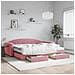 Divano Letto Estraibile con Cassetti Rosa 90x200 cm Velluto - Foto miniatura 2
