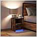 Comodino con Luci LED Rovere Fumo in Legno Multistrato - Foto miniatura 5