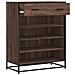 Scarpiera Rovere Marrone 75x38x97,5cm Legno Multistrato Metallo - Foto miniatura 7