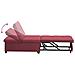 Divano letto Rosso 194 x 67 x 37 cm Tessuto - Foto miniatura 9