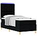 Letto a molle con materasso Nero 80 x 200 cm Tessuto - Foto miniatura 3