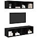Mobile TV da Parete 4 pcs Rovere nero 37 x 37 x 72 cm - Foto miniatura 3