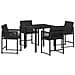Set da Pranzo per Giardino 5 pcs Nero polyrattan - Foto miniatura 1