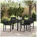 Set da Pranzo per Giardino 5 pcs Nero polyrattan - Foto miniatura 2