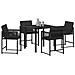 Set da Pranzo per Giardino 5 pcs Nero polyrattan - Foto miniatura 3