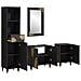 Set di Armadi da Bagno 4 pcs Nero Legno di mango massello - Foto miniatura 2