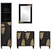 Set di Armadi da Bagno 4 pcs Nero Legno di mango massello - Foto miniatura 7