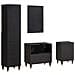 Set di Armadi da Bagno 4 pcs Nero Legno di mango massello - Foto miniatura 8