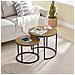 Set di tavolini rotondi VALORA - Stile industriale, gambe in rovere /nero x2 - Foto miniatura 7