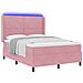 Letto a molle con testiera Rosa 140 x 200 cm Velluto - Foto miniatura 1