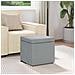 Pouf Grigio chiaro Tessuto e Legno Ingegnerizzato - Foto miniatura 3