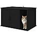 Casa per Gatti Nero 85 x 55 x 50 cm Legno multistrato - Foto miniatura 3