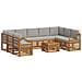 Set divani con cuscino 10 pcs Grigio Naturale e Chiaro - Foto miniatura 1