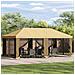 Gazebo con pareti laterali 6 x 3 m Crema Poliestere e Acciaio - Foto miniatura 2