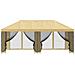 Gazebo con pareti laterali 6 x 3 m Crema Poliestere e Acciaio - Foto miniatura 3