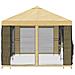Gazebo con pareti laterali 6 x 3 m Crema Poliestere e Acciaio - Foto miniatura 4