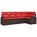 Set Divano da Giardino 5 pcs Marrone polyrattan - Foto miniatura 1