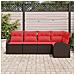 Set Divano da Giardino 5 pcs Marrone polyrattan - Foto miniatura 3