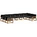 Set di divani da esterno con cuscino 10 pcs Bianco e Nero - Foto miniatura 1