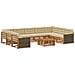 Set di divani da esterno con cuscino 10 pcs Naturale e Beige - Foto miniatura 1