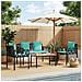 Set Mobili da Esterno 4 pcs Nero e Turchese polyrattan - Foto miniatura 2