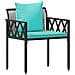 Set Mobili da Esterno 4 pcs Nero e Turchese polyrattan - Foto miniatura 4