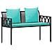 Set Mobili da Esterno 4 pcs Nero e Turchese polyrattan - Foto miniatura 5