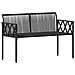 Set Mobili da Esterno 4 pcs Nero e Turchese polyrattan - Foto miniatura 8