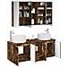 Set di Armadi da Bagno 4 pcs Rovere Fumo Legno ingegnerizzato - Foto miniatura 3