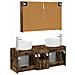 Set di Armadi da Bagno 4 pcs Rovere Fumo Legno ingegnerizzato - Foto miniatura 8