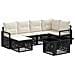 Set Divano da Giardino 7 pz Nero e Bianco Crema polyrattan - Foto miniatura 1