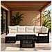 Set Divano da Giardino 7 pz Nero e Bianco Crema polyrattan - Foto miniatura 9