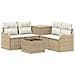 Set di divani 6 pz Beige e Bianco Crema - Foto miniatura 1