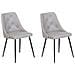 Set Di 2 Sedie Da Pranzo In Ecopelle Grigio Chiara Valerie - Foto miniatura 1