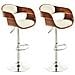 Set 2 Sgabelli rétro Kingston con Braccioli I Sgabelli Bar Girevole 360° in Similpelle E Legno I Coppia Sgabelli Alti Bancone Regolabili 63-77 CM Noce / Bianco - Foto miniatura 1