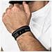 Bracciale in Pelle da Uomo, ""Wrap"", 46cm, Nero - Foto miniatura 5