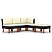 Set Divani da Giardino 5 pz con Cuscini in Polyrattan Nero - Foto miniatura 1