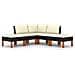 Set Divani da Giardino 5 pz con Cuscini in Polyrattan Nero - Foto miniatura 2
