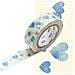 Nastro Adesivo Decorativo - Nuvola Di Cuori Blu - 1,5 Cm X 7 M - Foto miniatura 1