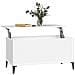 Tavolino Da Salotto Bianco 90x44,5x45 Cm In Legno Multistrato - Foto miniatura 8